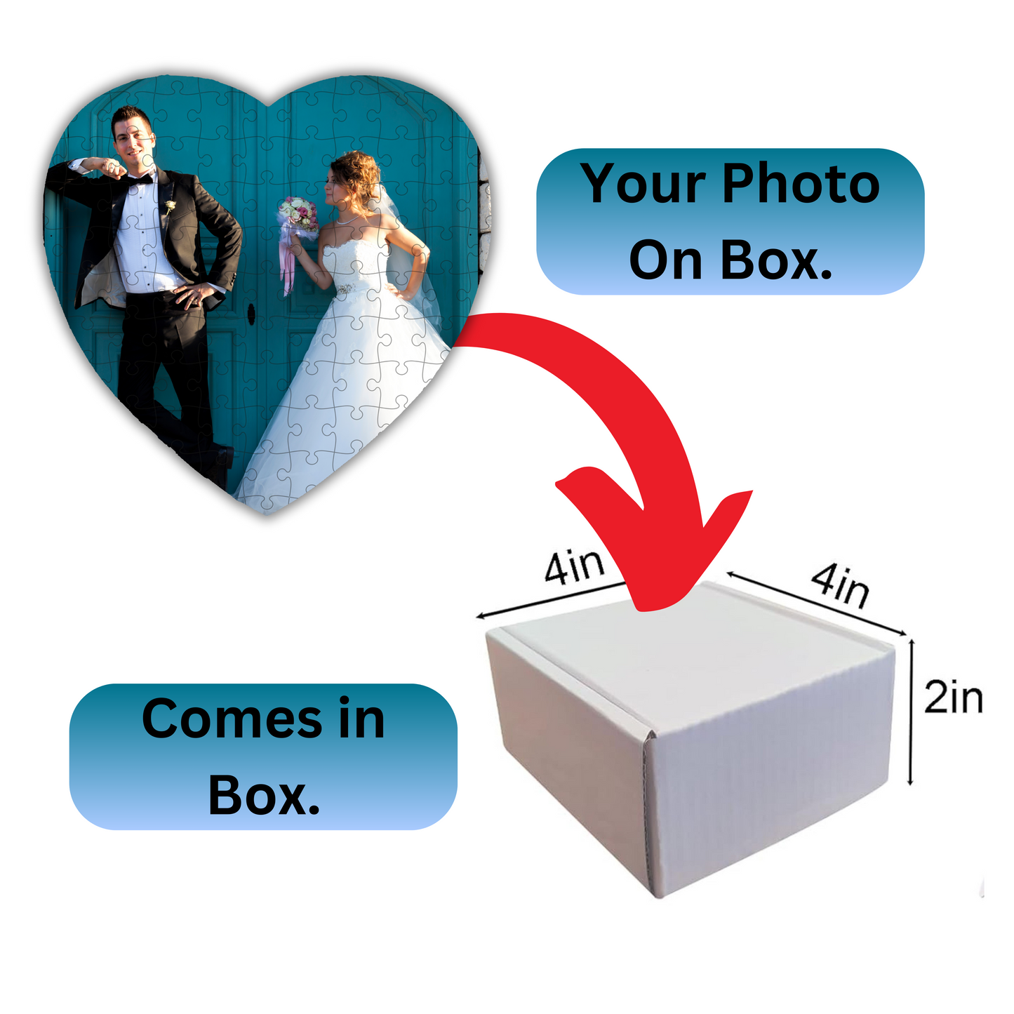 Custom Photo Or Message Heart Puzzle Gift