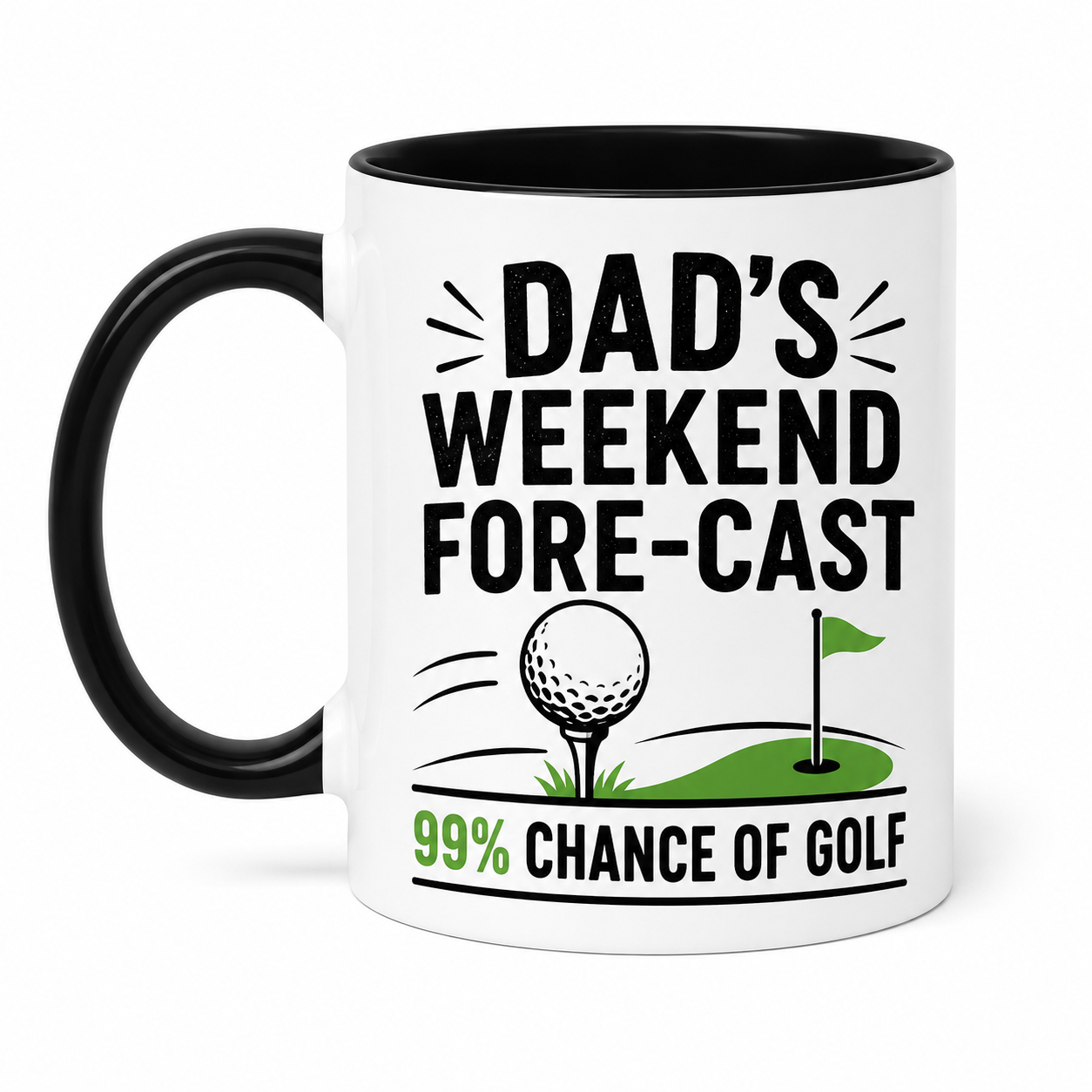 Dad’s Weekend Forecast Golf Mug – Funny Father’s Day Coffee Mug Gift for Golf Dad