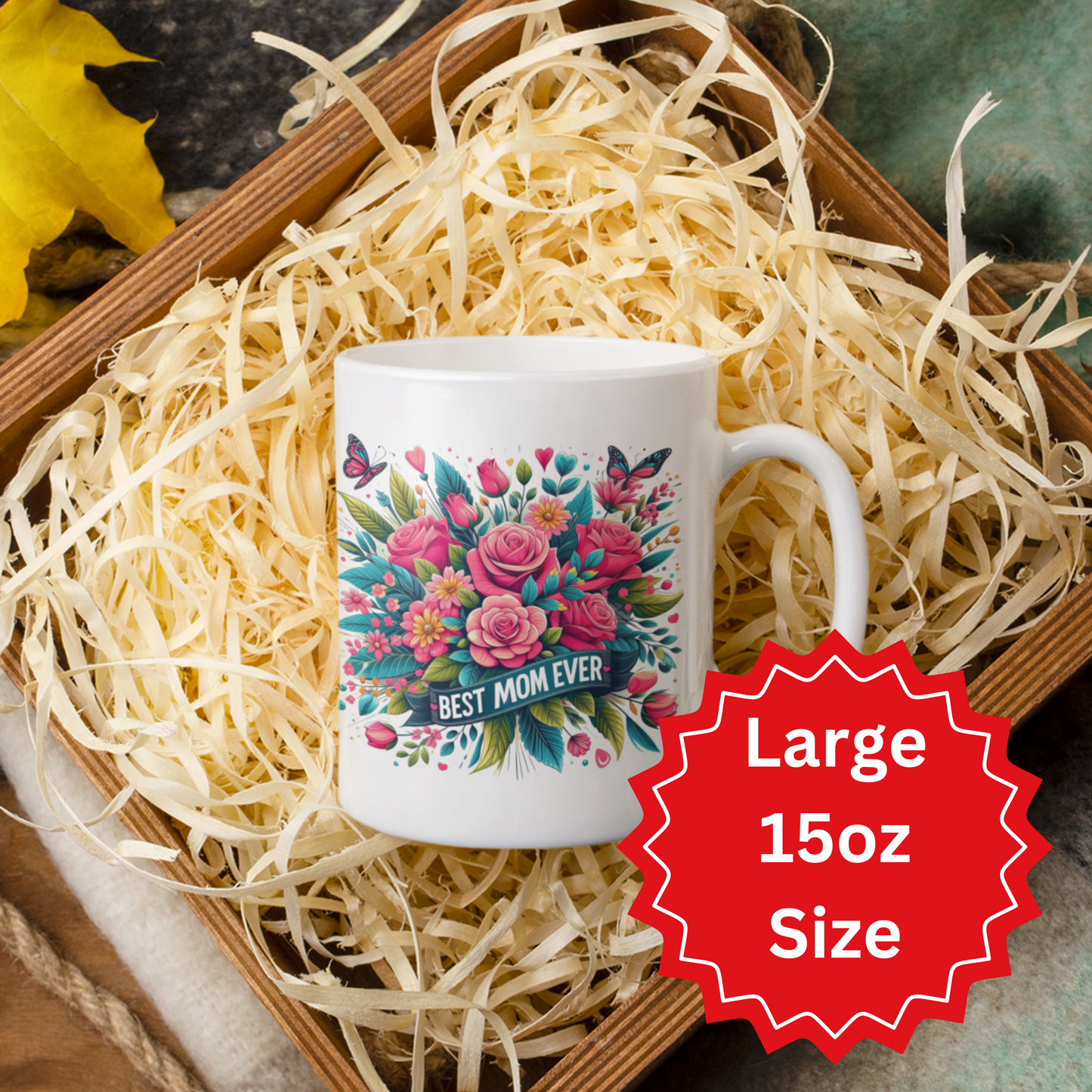 Best Mom Ever Coffee Mug, Greatest Mom Ever Teacup, White Ceramic Beaker, Mother's Day and Valentine's Day Gift For Mom