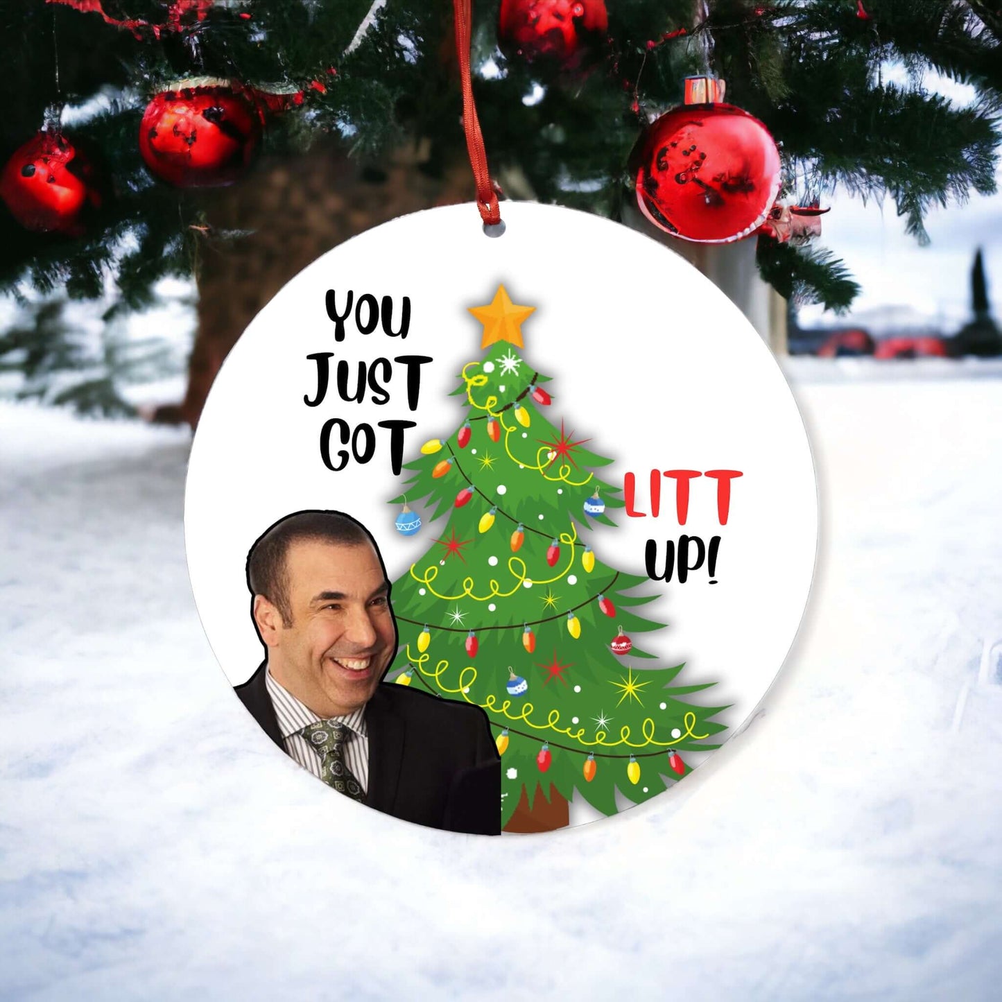 You Just Got Litt Up Funny Christmas Ornament Gift