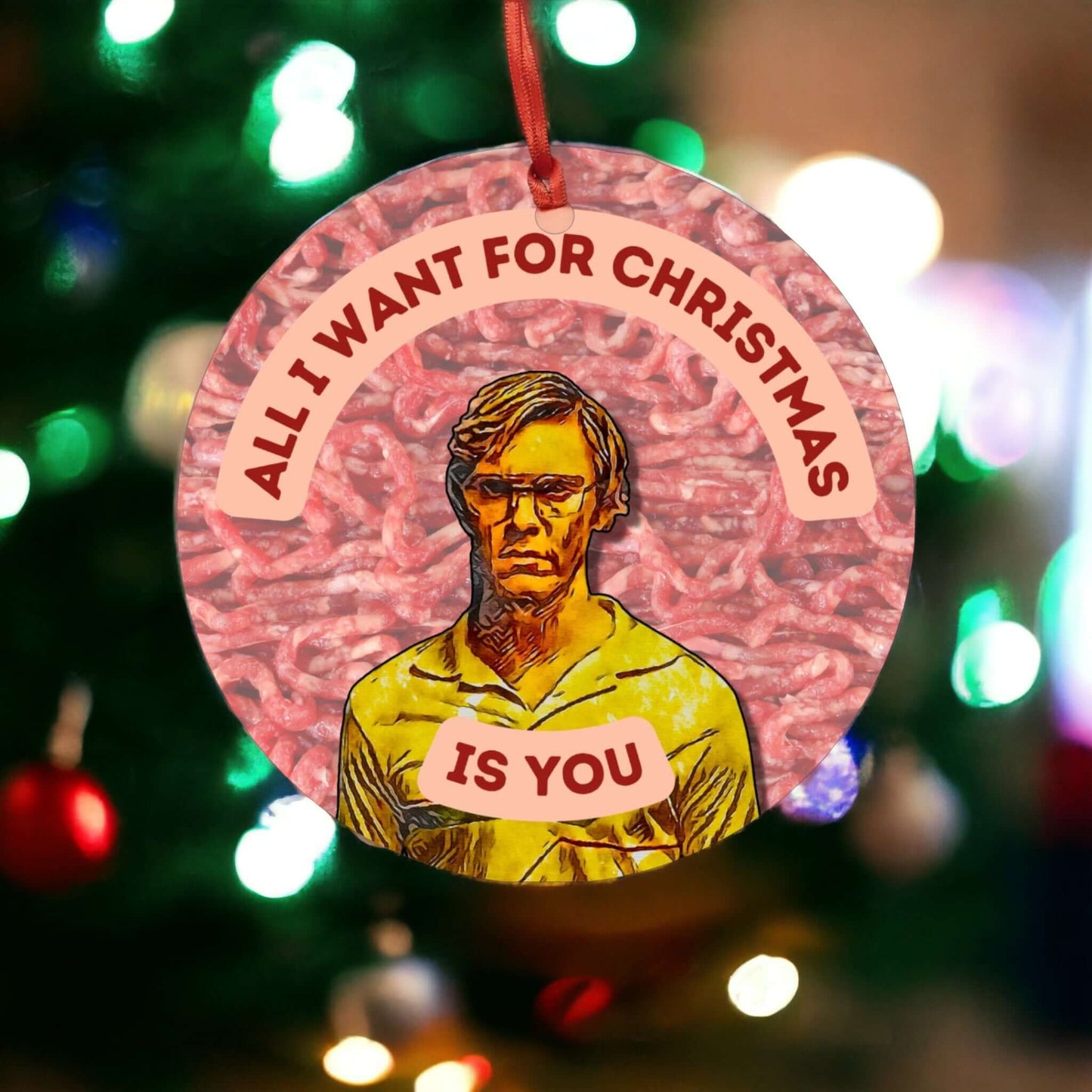 Funny Jeffrey Dahmer Christmas Holiday Meme Ornament