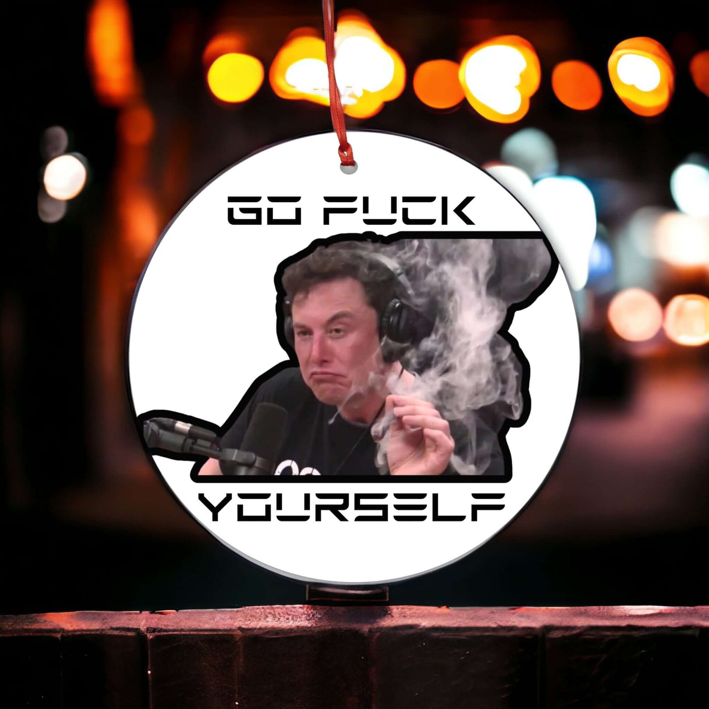 Funny Elon Musk Christmas Ornament
