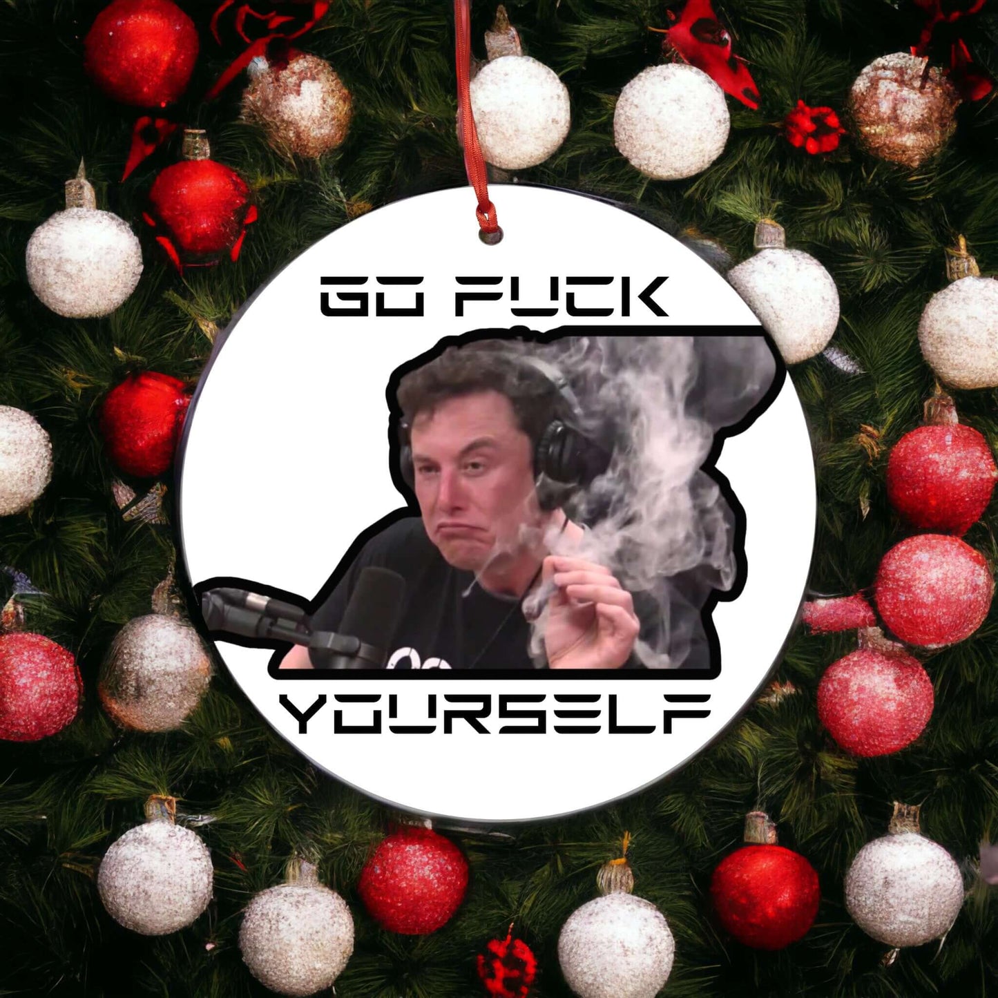 Funny Elon Musk Christmas Ornament