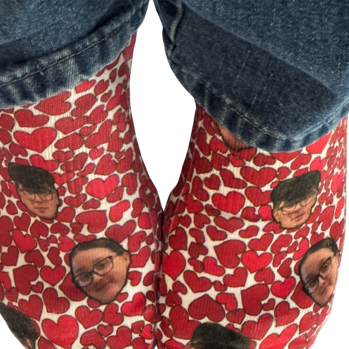 Face Socks For Valentine's Day With Hearts, Personalized Gift For Husband, Wife, Boyfriend or Girlfriend