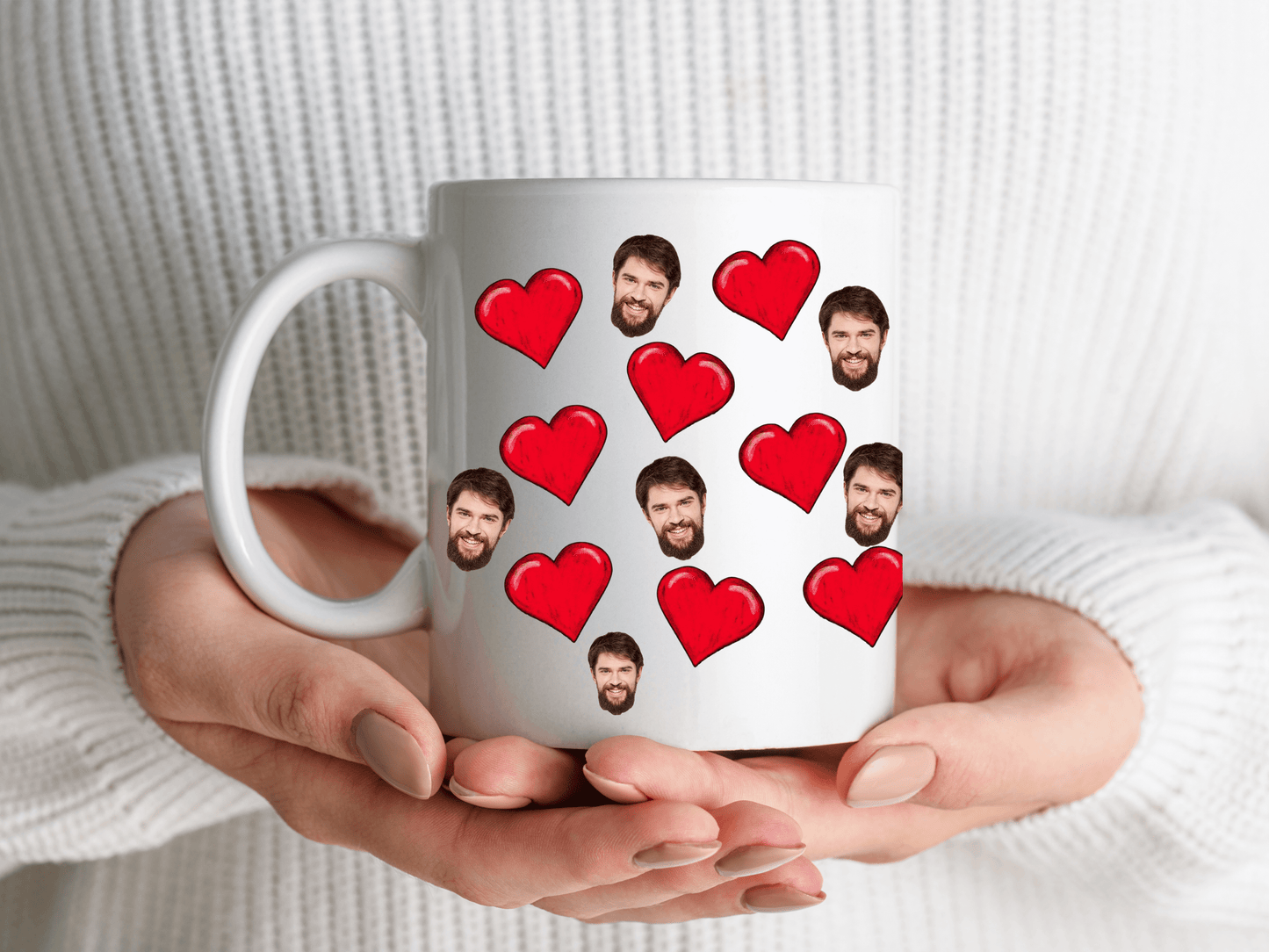 Personalized Photo Coffee Mug | Heart And Photo Mug | Custom Anniversary Gift | Valentine's Day | Unique Ceramic Cup with Pic