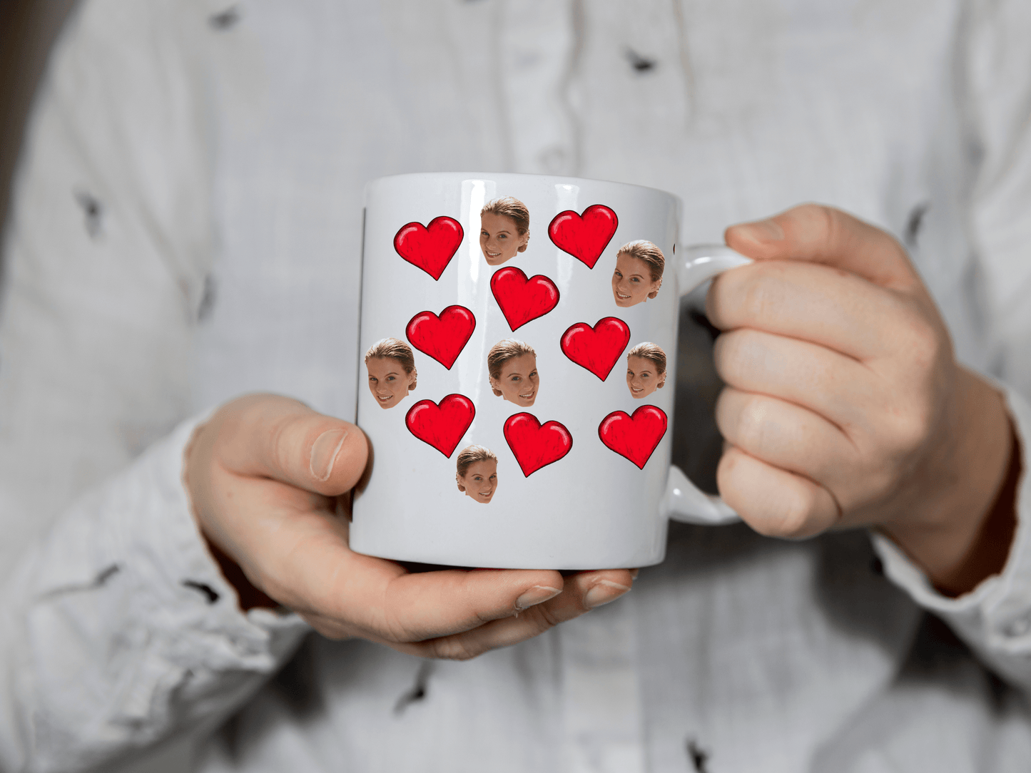 Personalized Photo Coffee Mug | Heart And Photo Mug | Custom Anniversary Gift | Valentine's Day | Unique Ceramic Cup with Pic