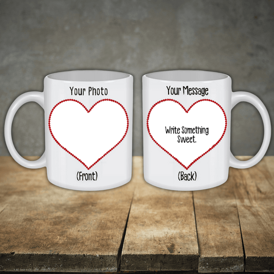 Personalized Photo And Message Heart Coffee Mug