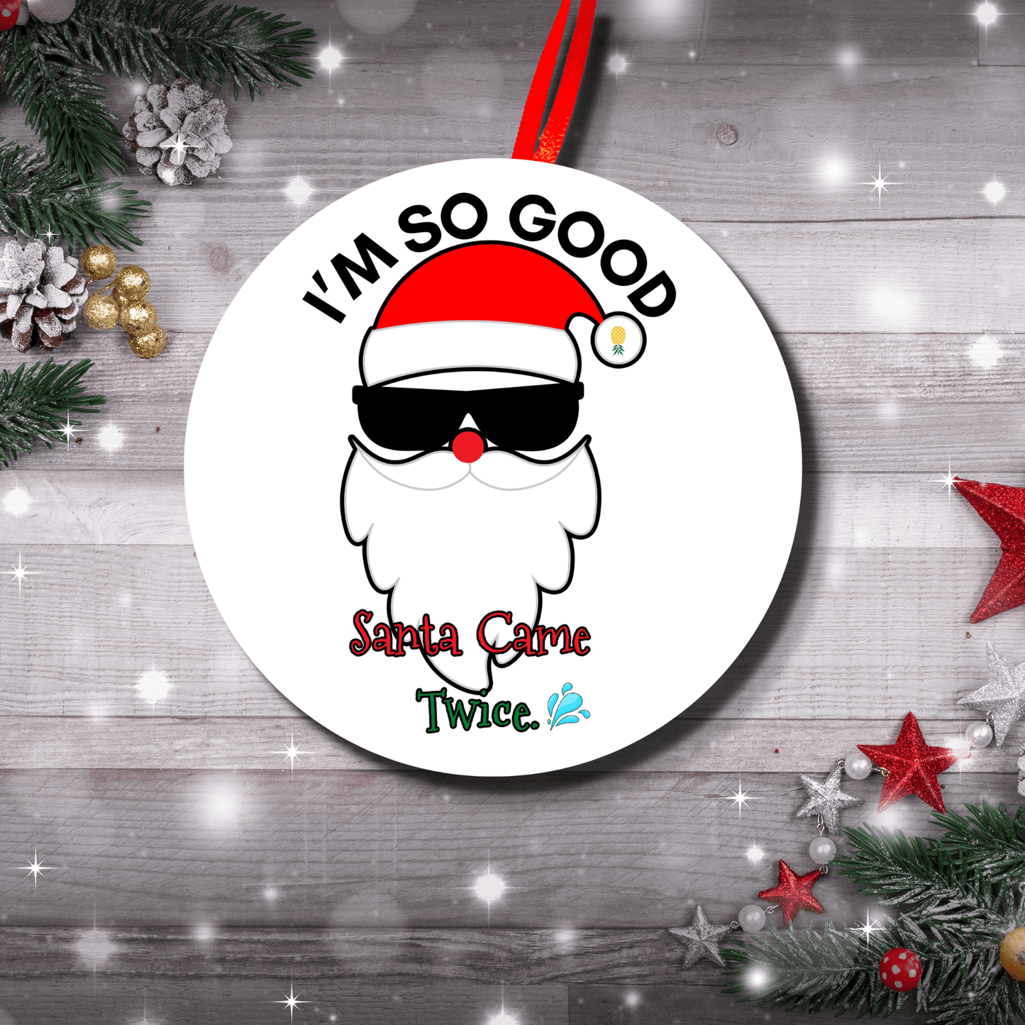 Naughty Santa Funny Christmas Ornament 9