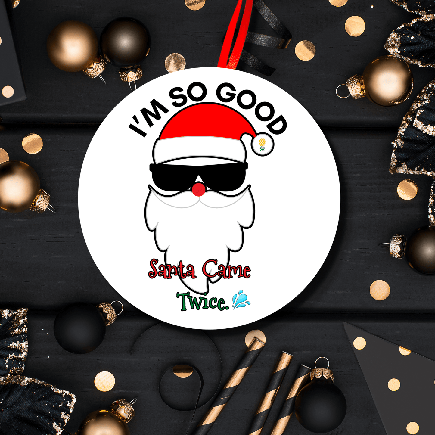 Naughty Santa Funny Christmas Ornament 6