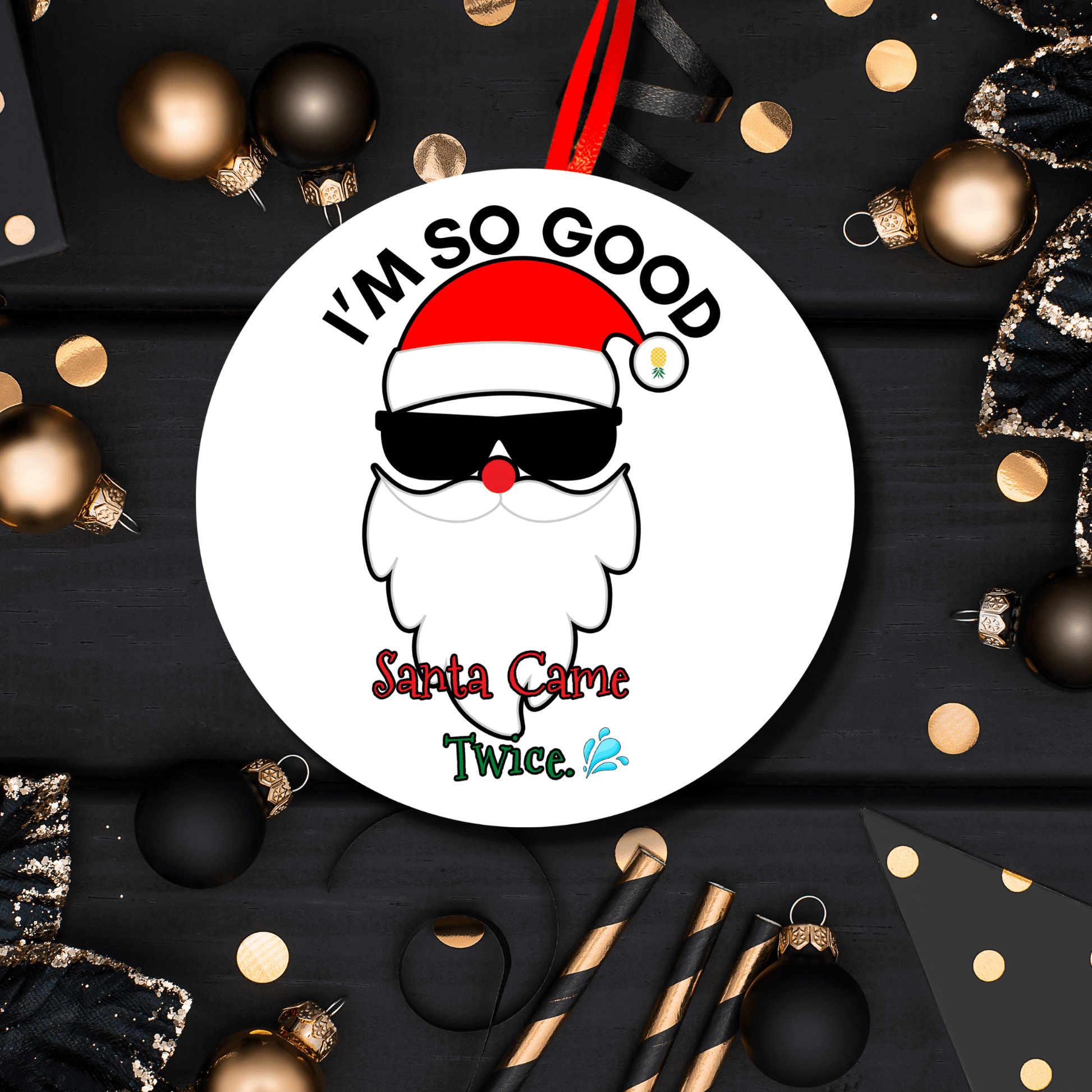 Naughty Santa Funny Christmas Ornament 6