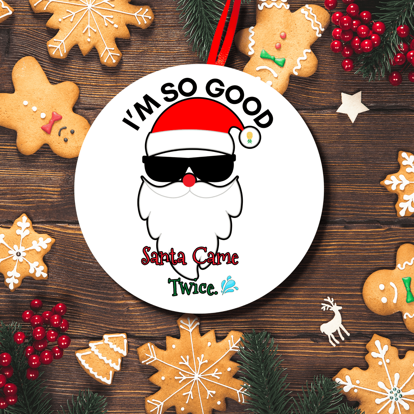 Naughty Santa Funny Christmas Ornament 4