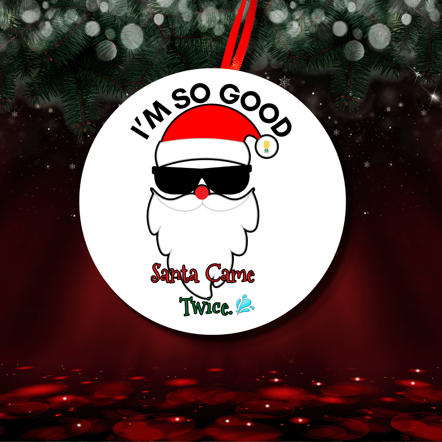 Naughty Santa Funny Christmas Ornament 2