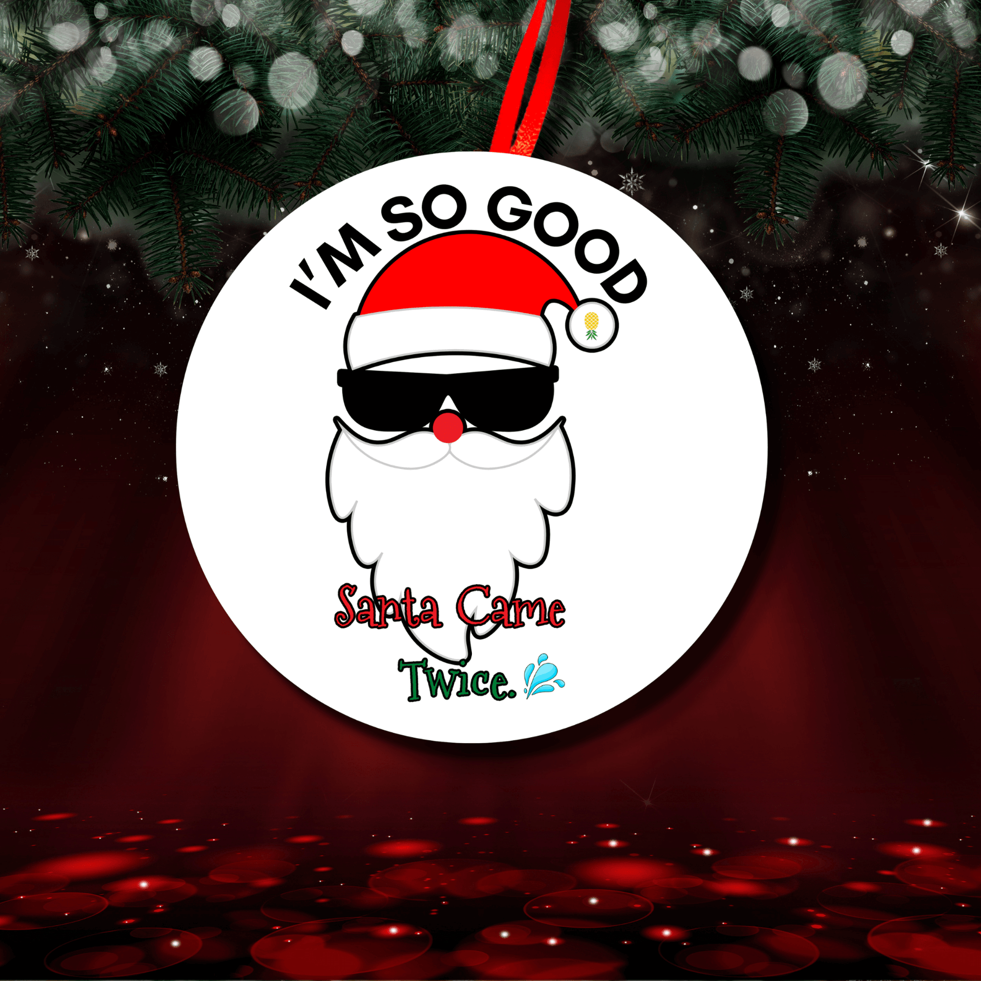 Naughty Santa Funny Christmas Ornament 2