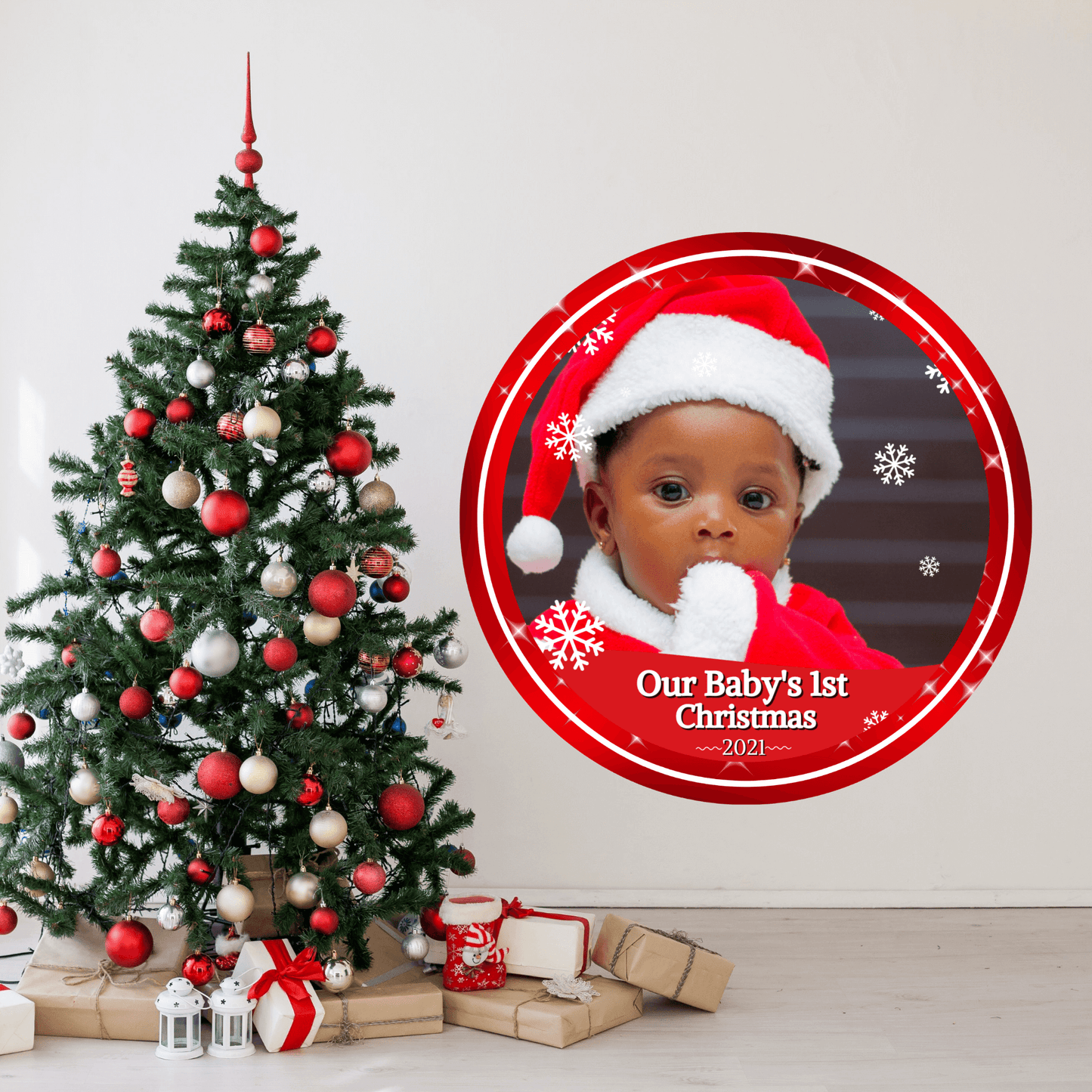 Our First Christmas Engaged Ornament - Custom Photo Baby's First Christmas Ornament