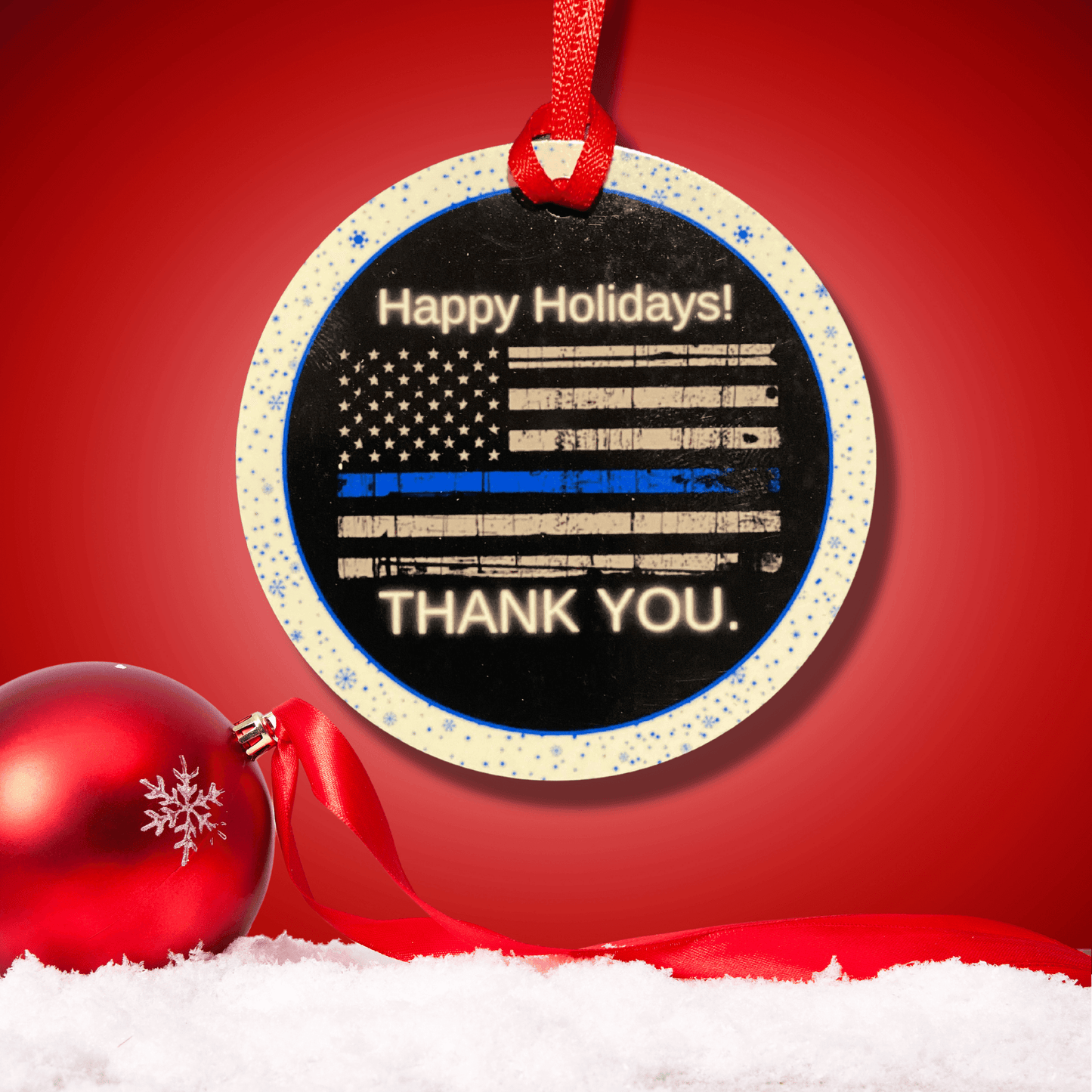 Back the Blue Christmas Ornament 5
