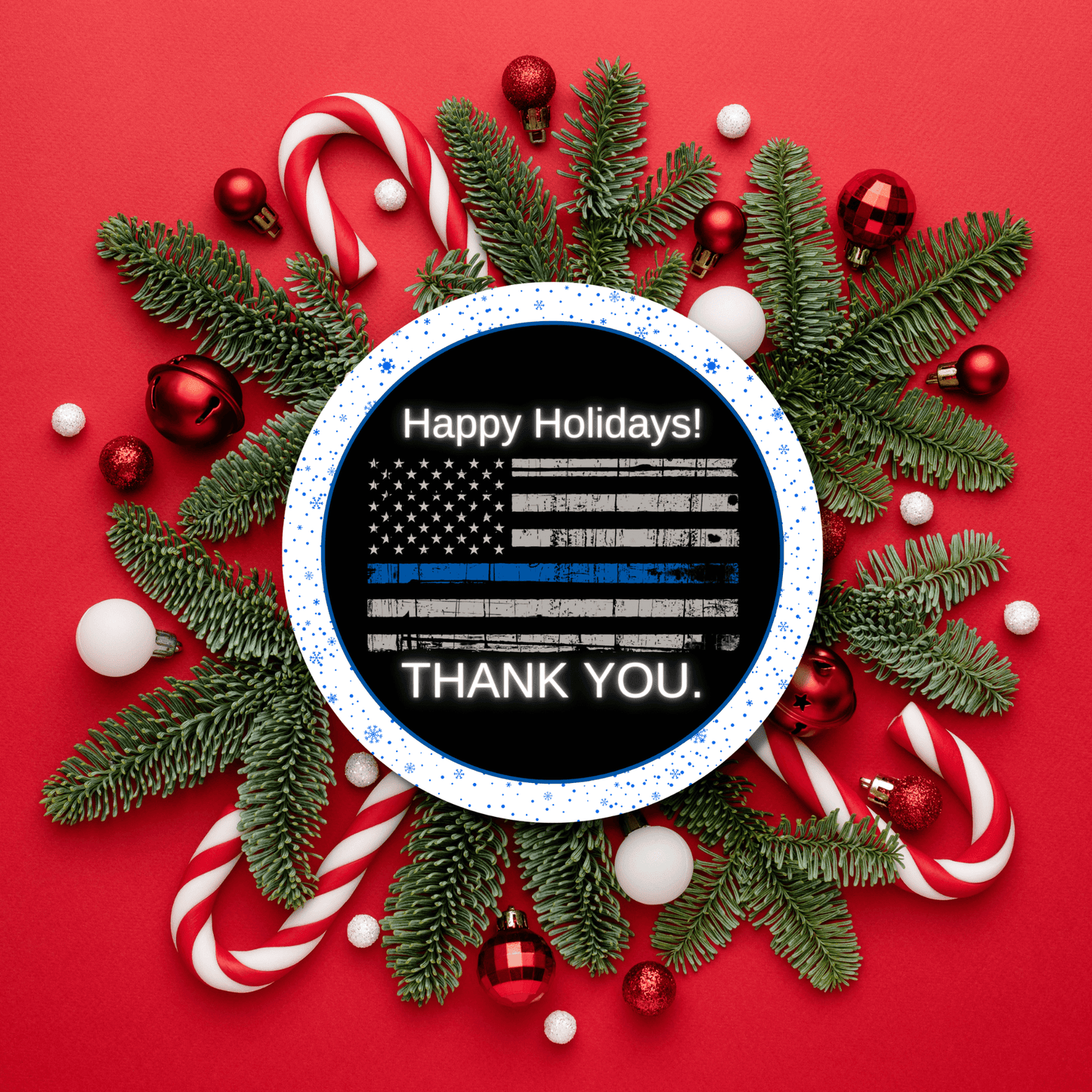 Back the Blue Christmas Ornament 3