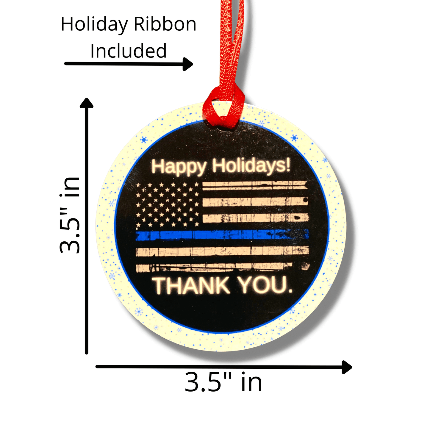 Back the Blue Christmas Ornament 6