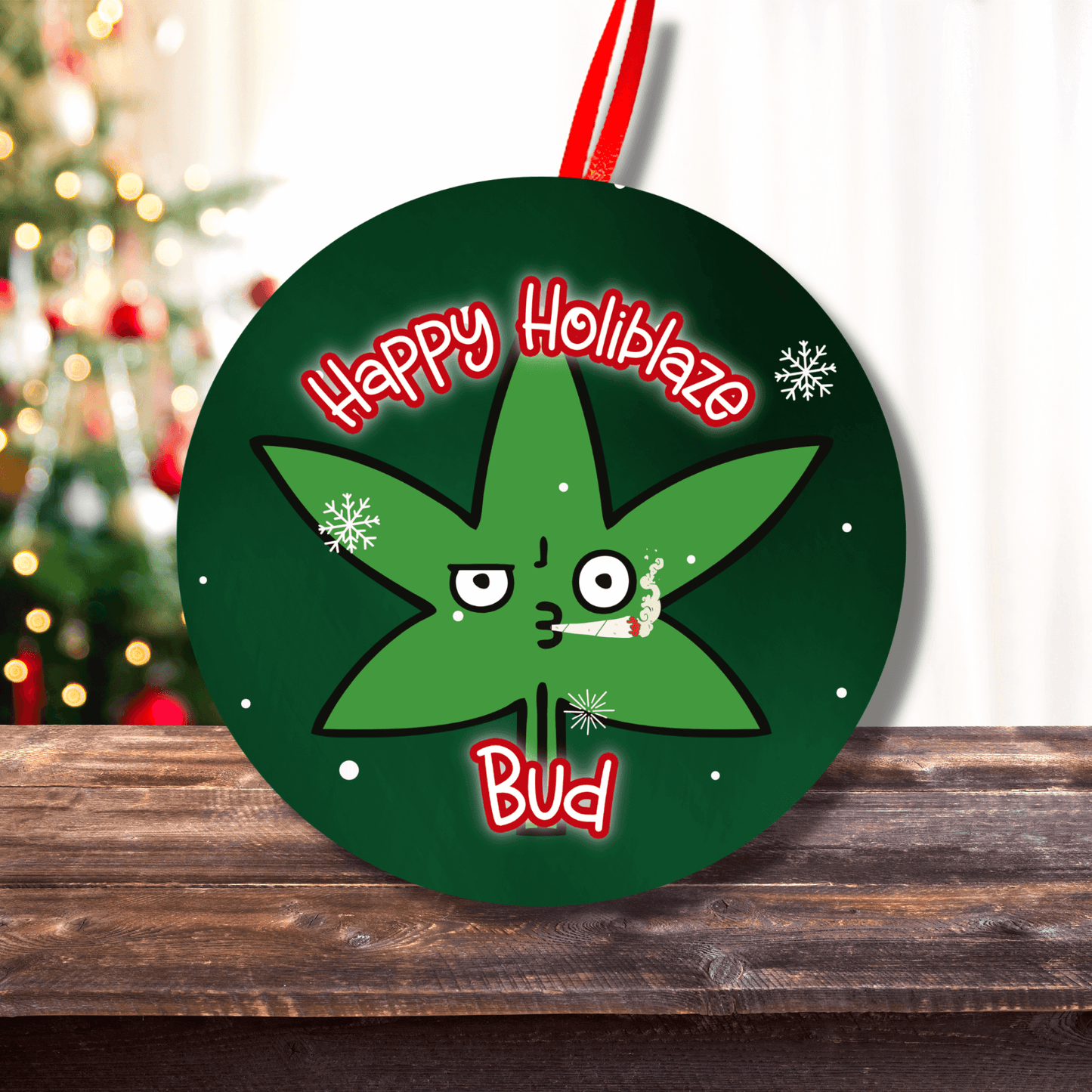 Funny Pothead Christmas Holiday Ornament For Weed Smokers 9