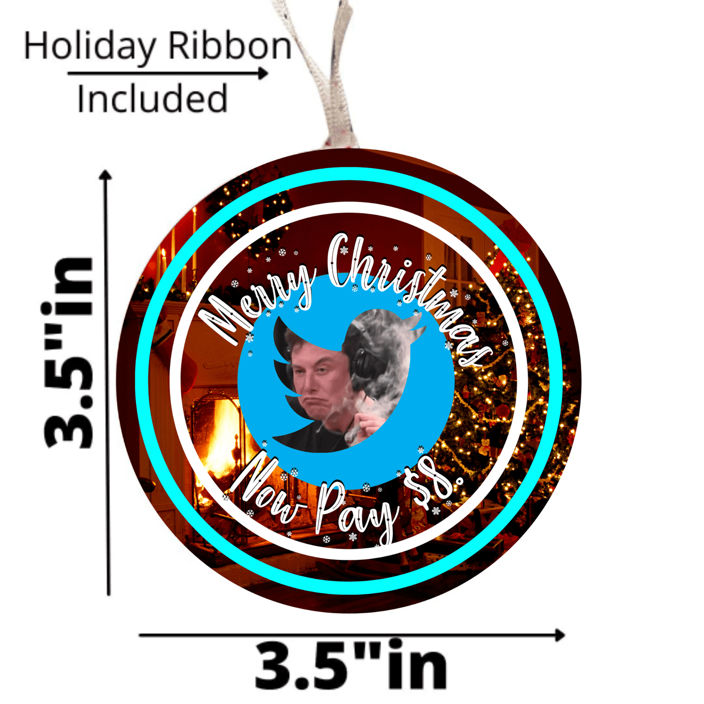 Funny Elon Musk Christmas Holiday Ornament 4