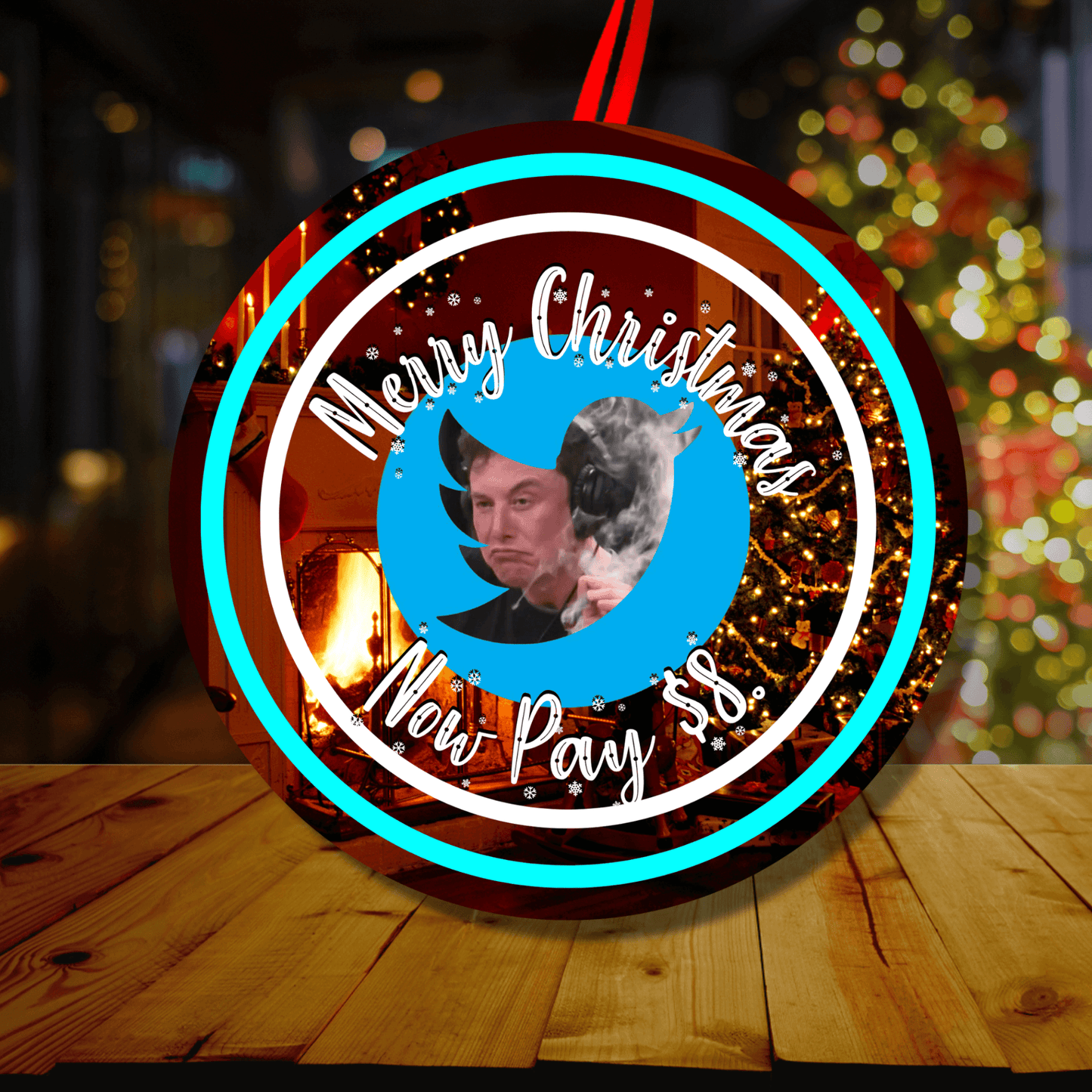 Funny Elon Musk Christmas Holiday Ornament 7