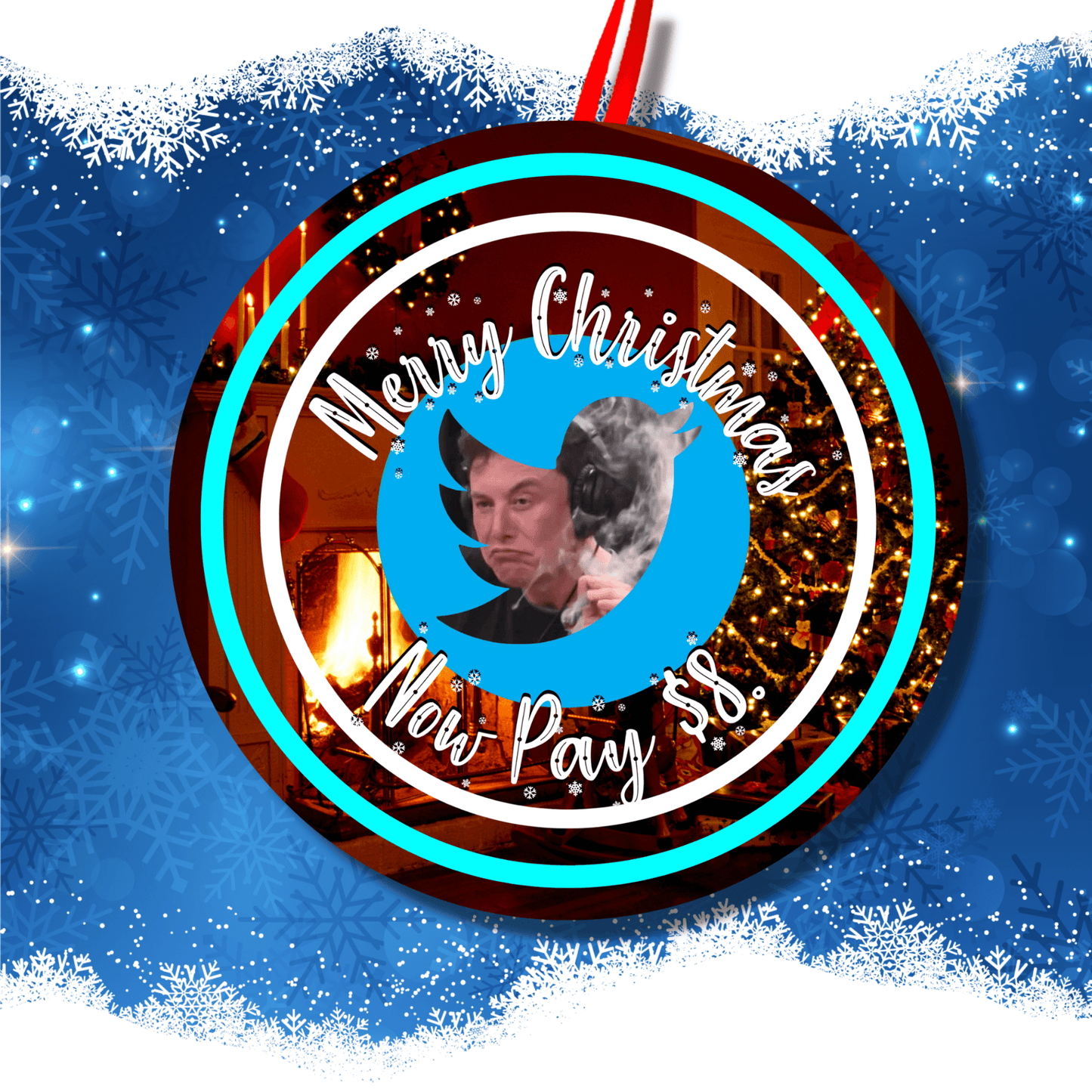 Funny Elon Musk Christmas Holiday Ornament 6