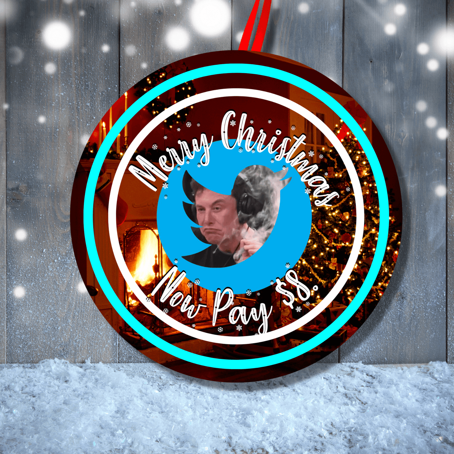 Funny Elon Musk Christmas Holiday Ornament