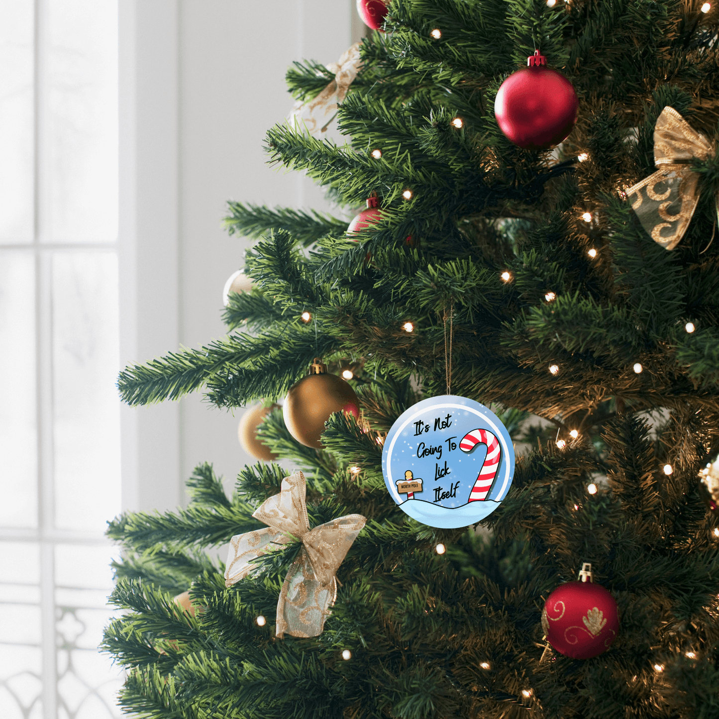 Funny Christmas Holiday Ornament Candy Cane Is Not Going To Lick Itself 3