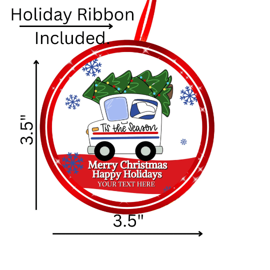 Personalized Christmas Holiday Ornament For Mailman, Postman one Delivery Person 3