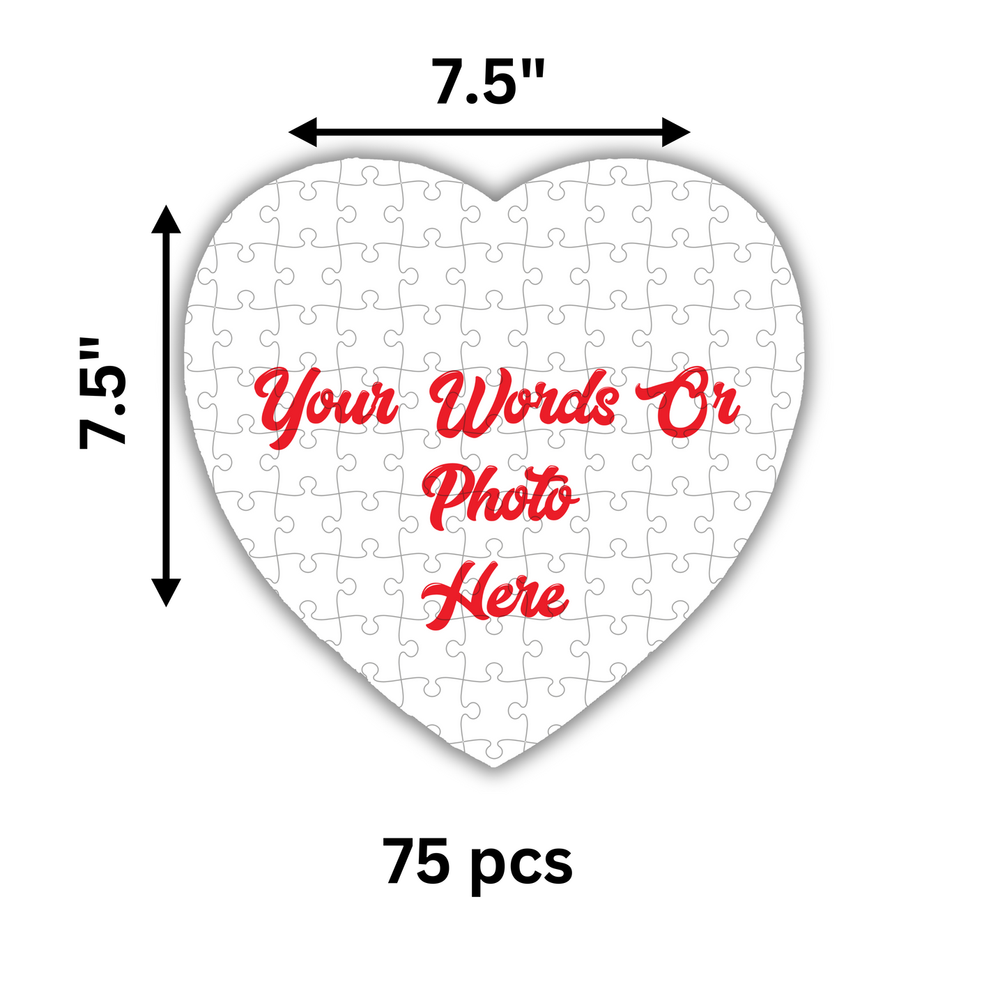 Custom Photo Or Message Heart Puzzle Gift