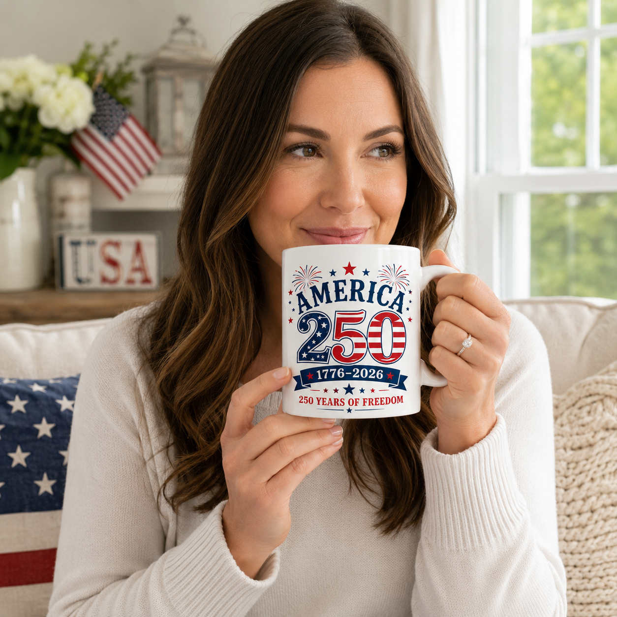 America 250th Anniversary Mug – Patriotic 4th of July Coffee Mug