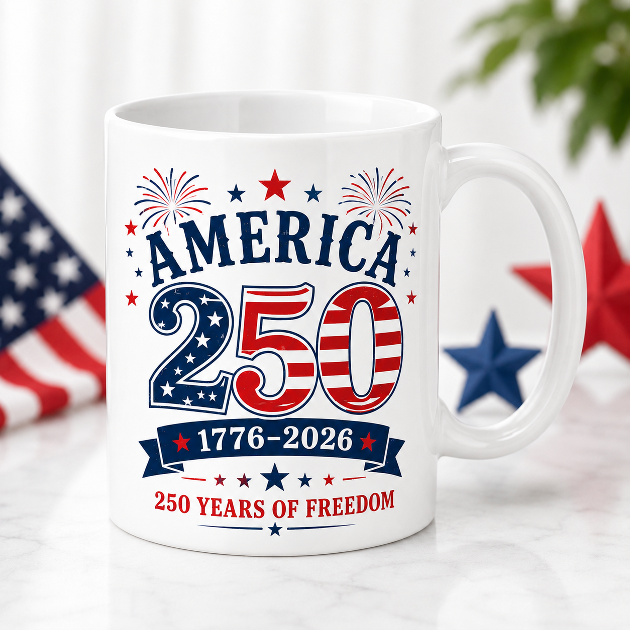 America 250th Anniversary Mug – Patriotic 4th of July Coffee Mug