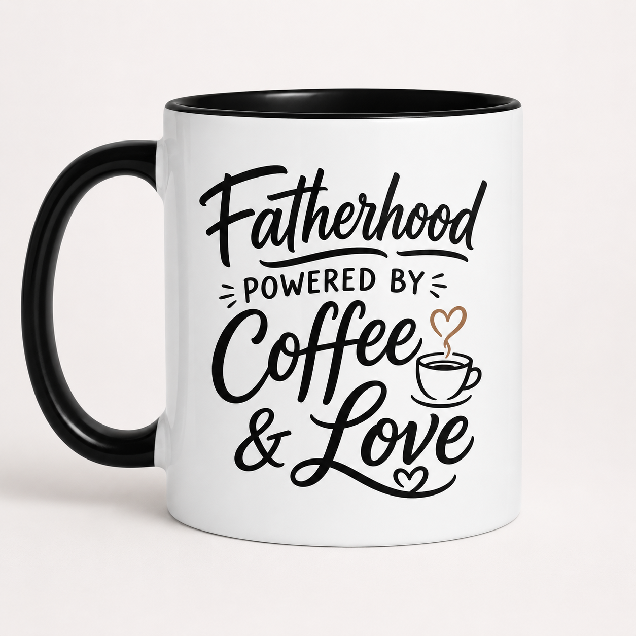 Fatherhood Powered by Coffee & Love Mug – Father’s Day Coffee Mug Gift for Dad