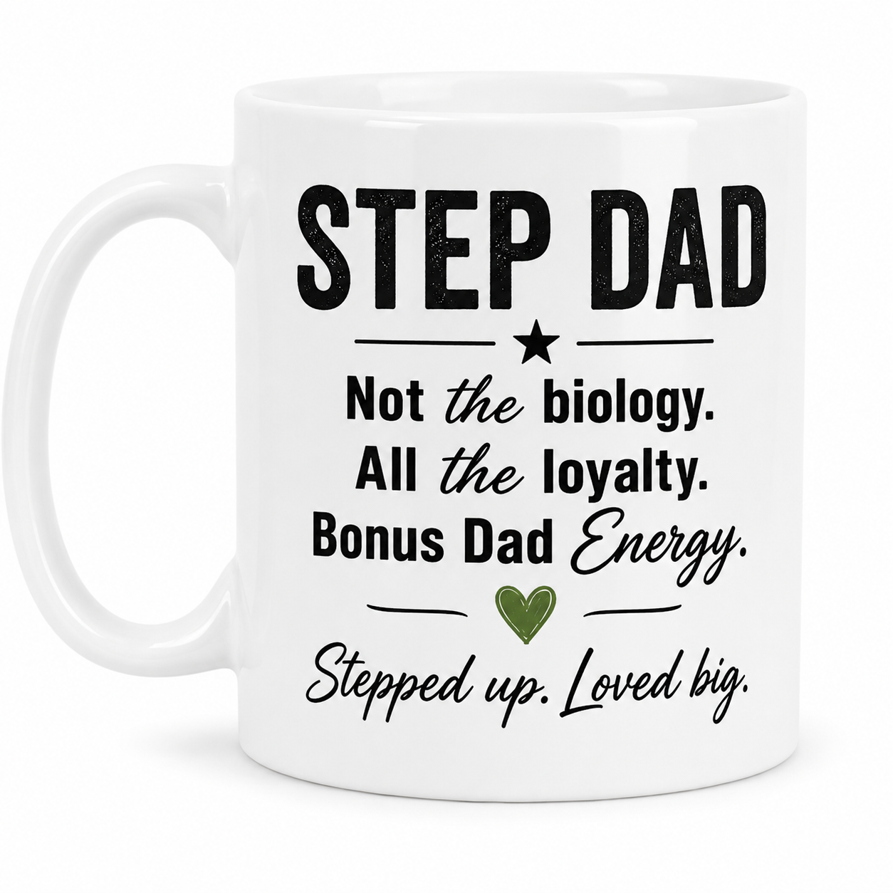 Step Dad Mug – Not the Biology All the Loyalty Father’s Day Gift for Stepdad