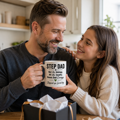 Step Dad Mug – Not the Biology All the Loyalty Father’s Day Gift for Stepdad