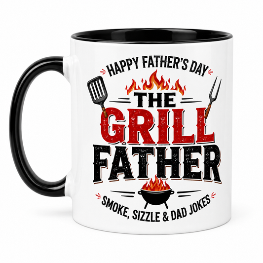 The Grill Father Mug – Funny Happy Father’s Day BBQ Coffee Mug Gift for Dad