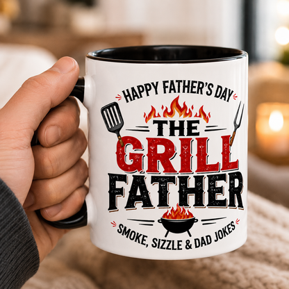 The Grill Father Mug – Funny Happy Father’s Day BBQ Coffee Mug Gift for Dad