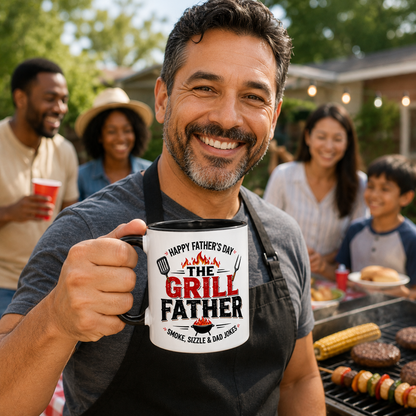 The Grill Father Mug – Funny Happy Father’s Day BBQ Coffee Mug Gift for Dad