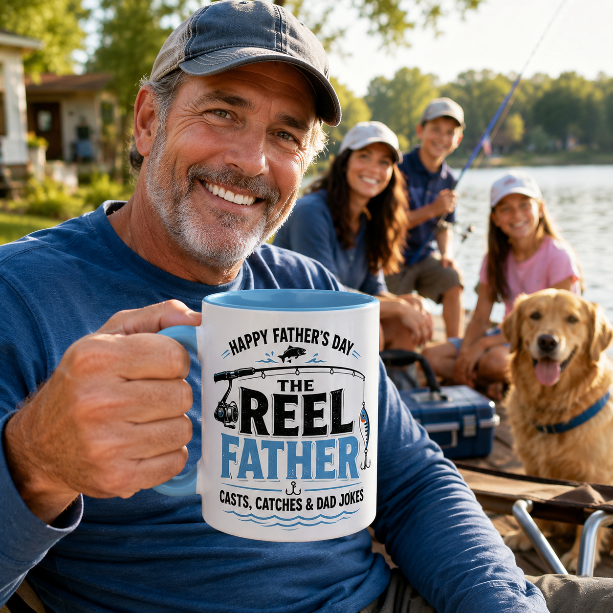The Reel Father Mug – Funny Happy Father’s Day Fishing Coffee Mug Gift for Dad