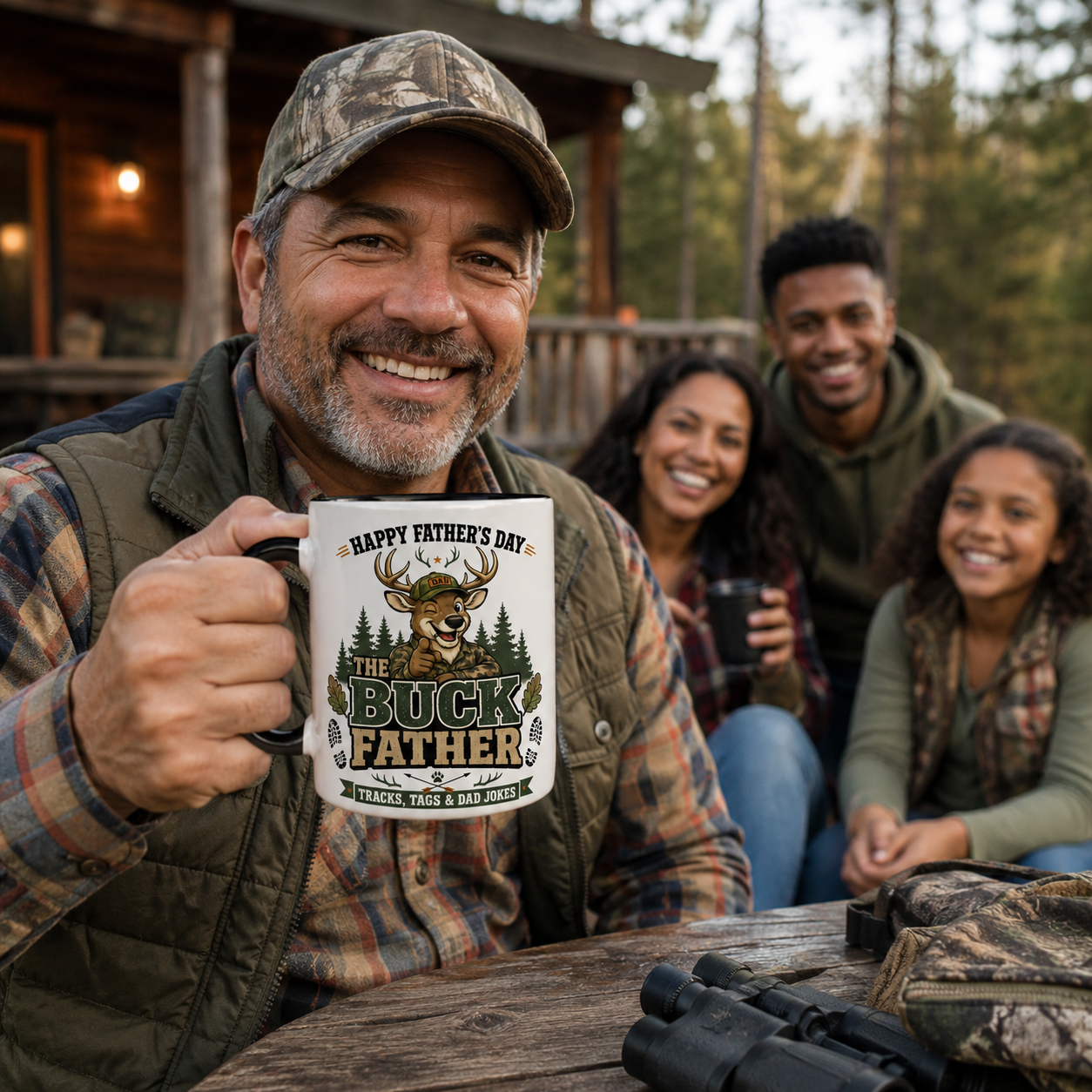 The Buck Father Mug – Funny Happy Father’s Day Hunting Coffee Mug Gift for Dad