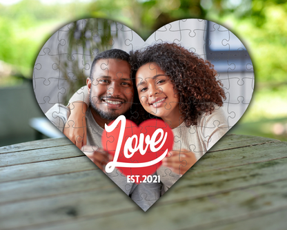 Custom Photo Or Message Heart Puzzle Gift