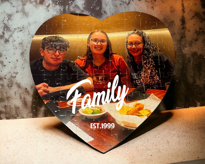 Custom Photo Or Message Heart Puzzle Gift