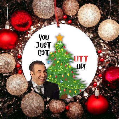 You Just Got Litt Up Funny Christmas Ornament Gift