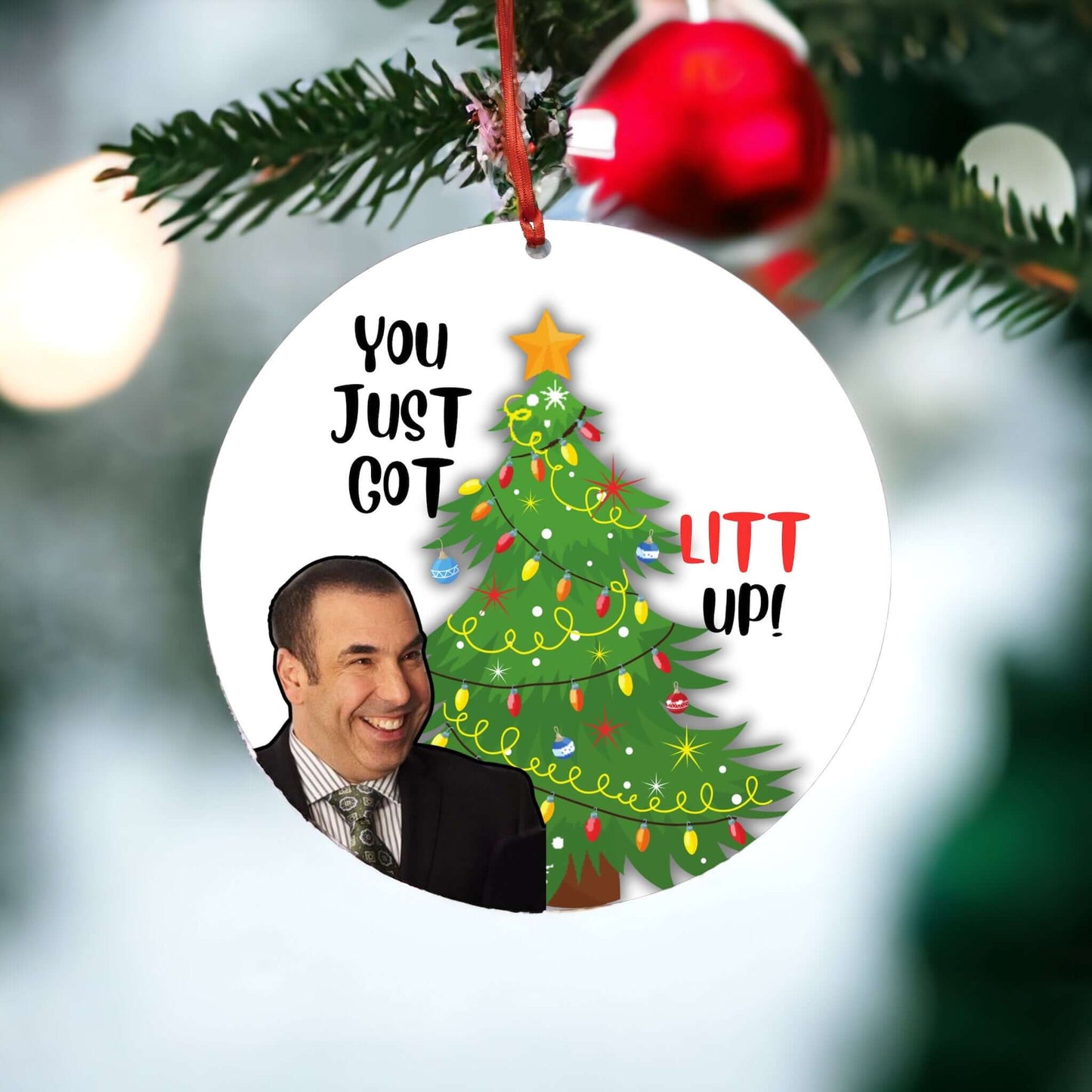 You Just Got Litt Up Funny Christmas Ornament Gift