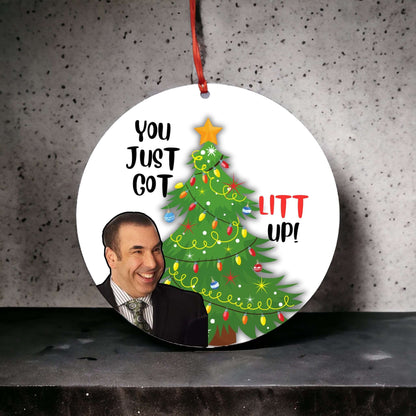 You Just Got Litt Up Funny Christmas Ornament Gift