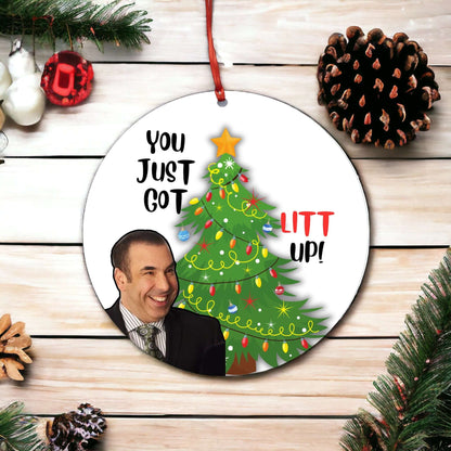 You Just Got Litt Up Funny Christmas Ornament Gift