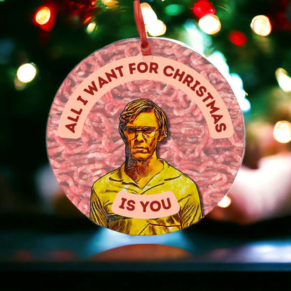 Funny Jeffrey Dahmer Christmas Holiday Meme Ornament