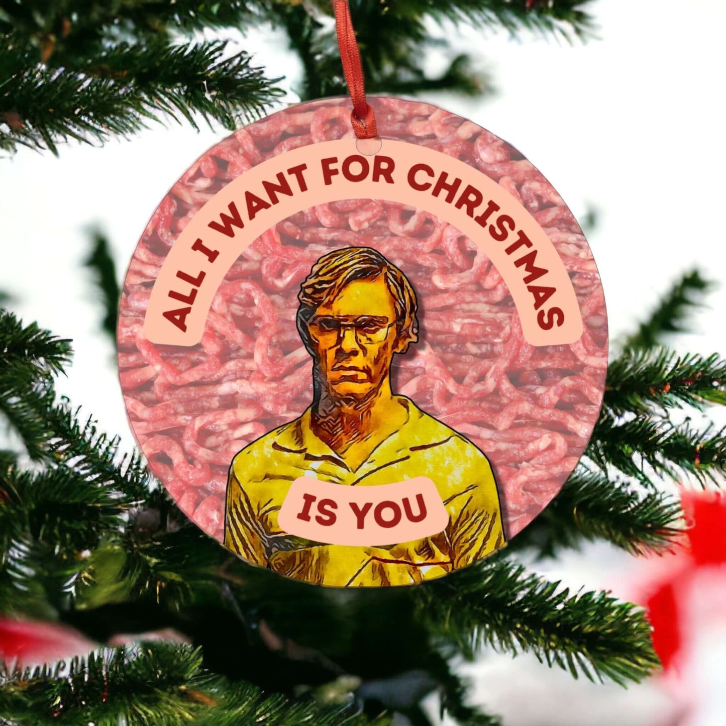 Funny Jeffrey Dahmer Christmas Holiday Meme Ornament