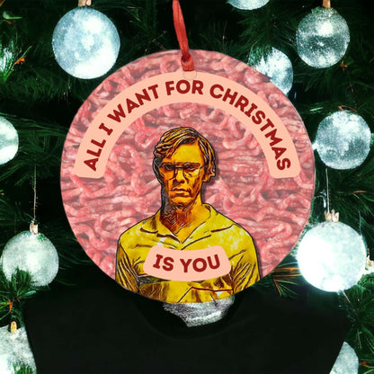Funny Jeffrey Dahmer Christmas Holiday Meme Ornament