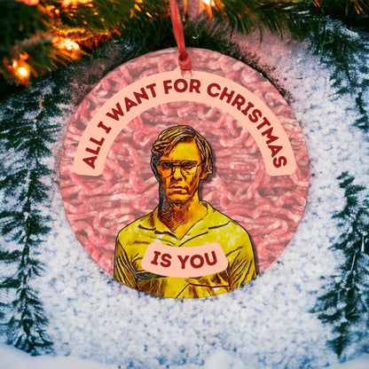Funny Jeffrey Dahmer Christmas Holiday Meme Ornament