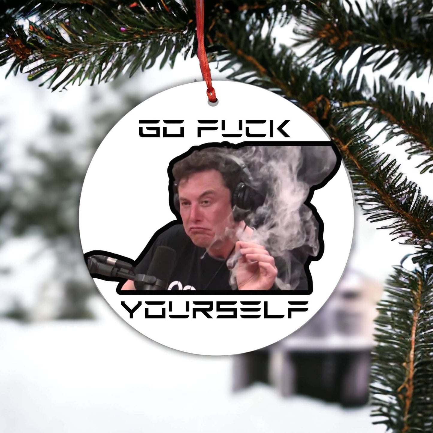 Funny Elon Musk Christmas Ornament